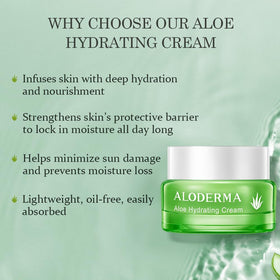 Aloderma hyaluronic acid gel closeup emphasizes long-lasting moisture in the formula