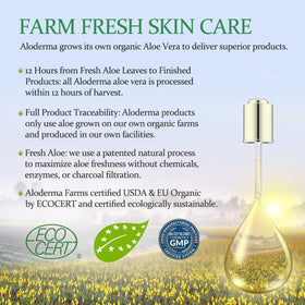 Aloderma lightweight texture on skin conveys oil-free hydration ideal for day use