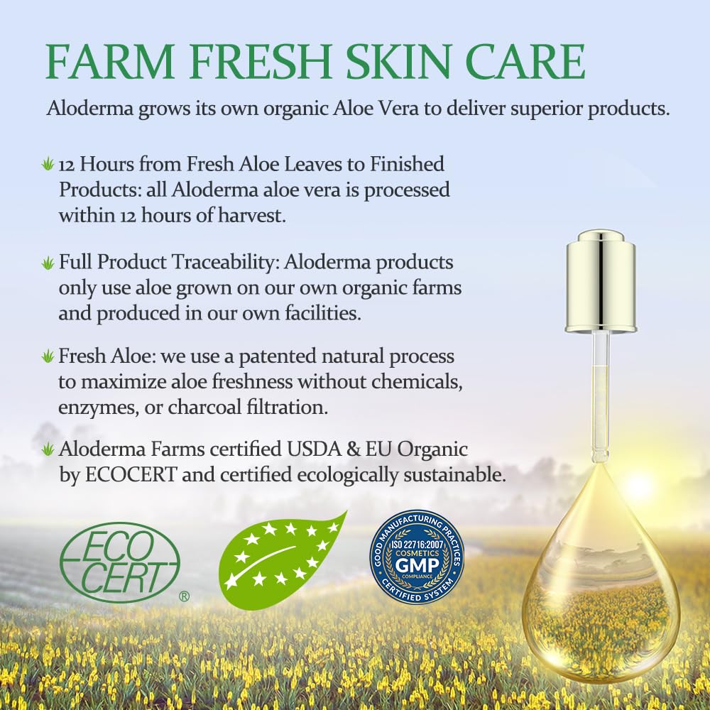 Aloderma Organic Aloe Vera fields reveal farm-fresh origin and purity.