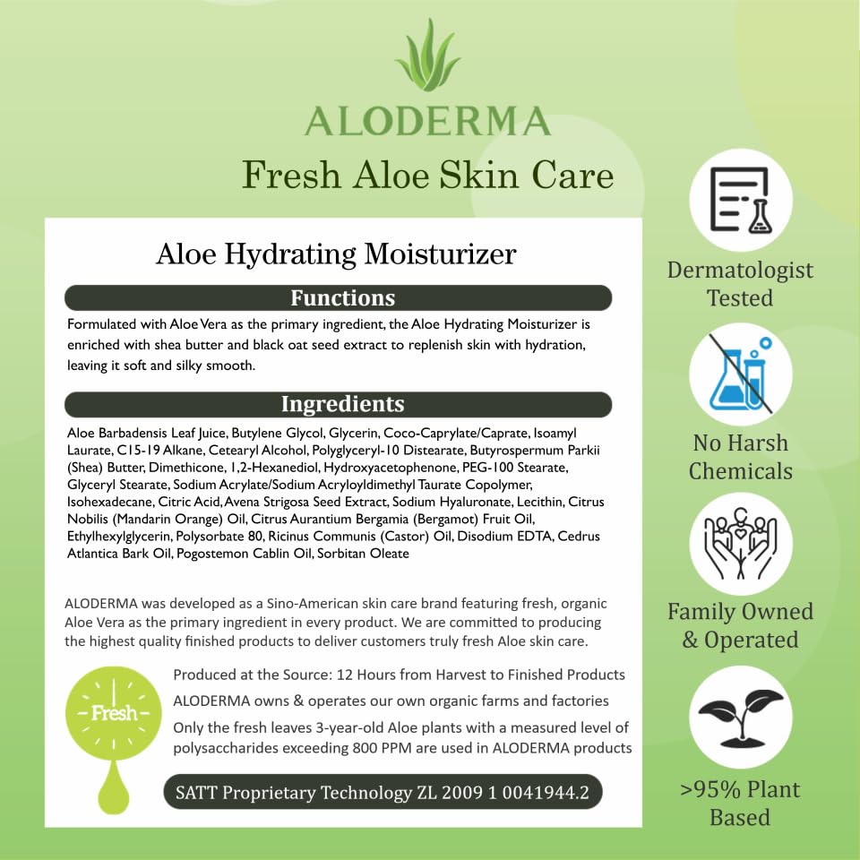 Aloderma organic certifications badge communicates trusted organic quality