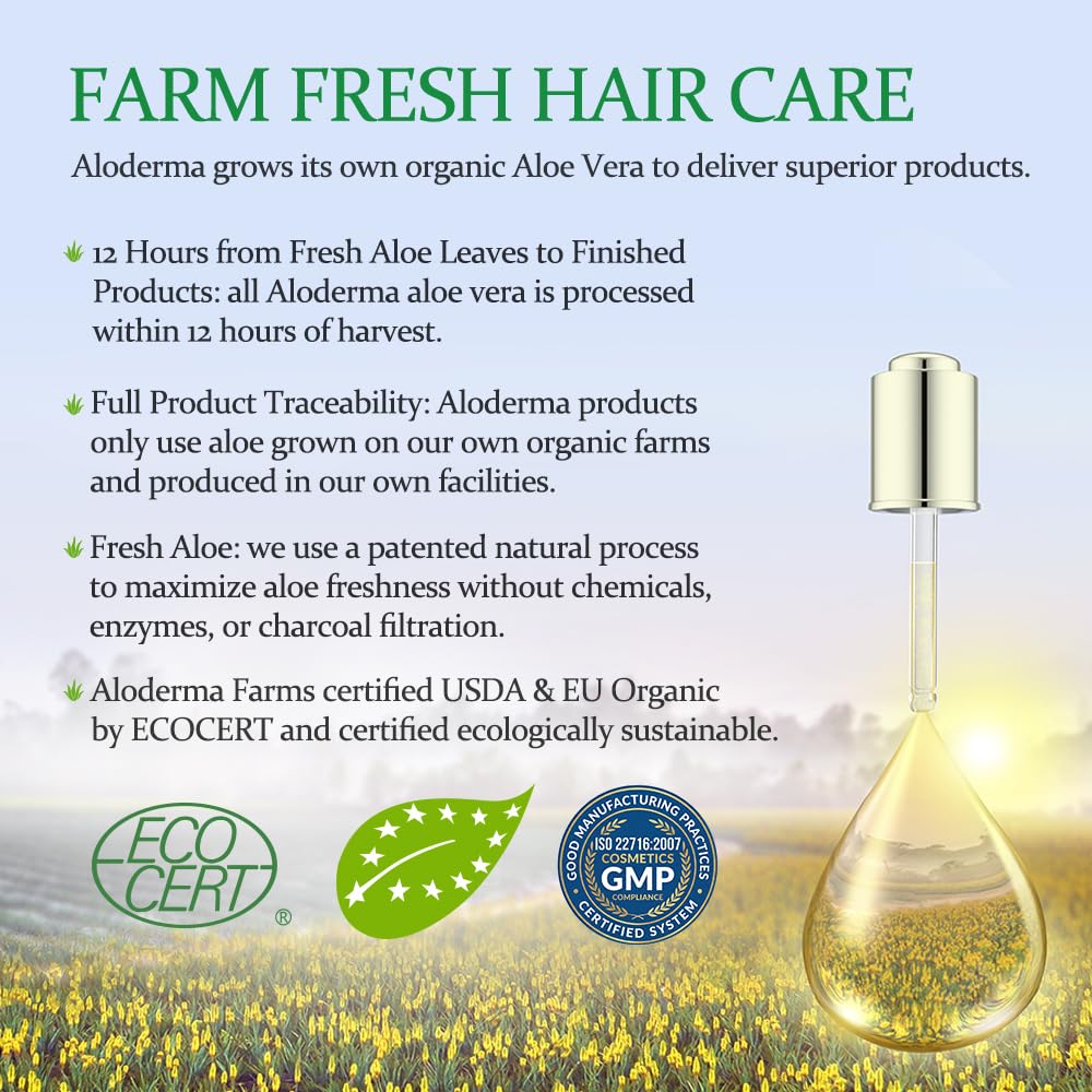 Aloderma shampoo foamy lather conveys gentle cleansing and moisturization
