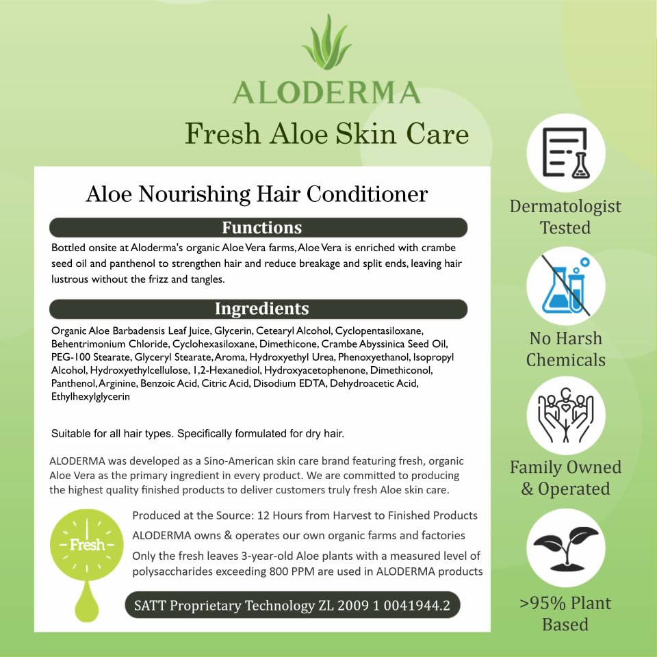 Aloderma after-use hair appears silky, soft, and shiny