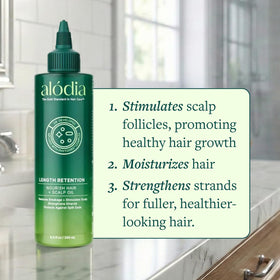 ALODIA Nourish & Grow apricot oil texture shows rich, non-greasy moisture.