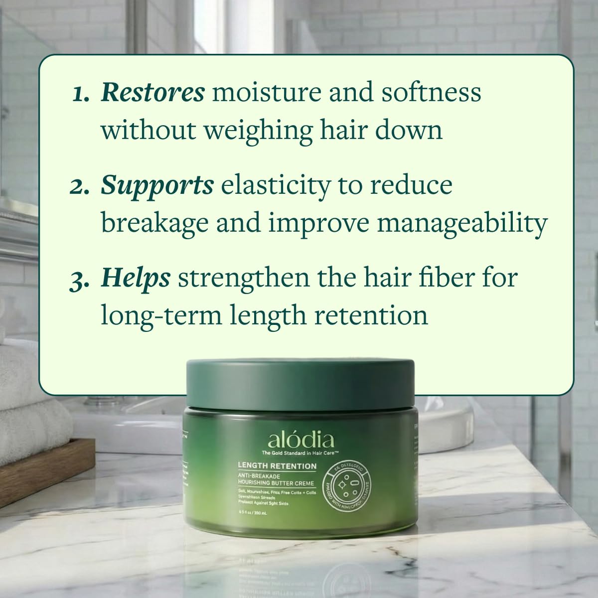 Nut-free formulation label on ALODIA Butter Crème packaging.