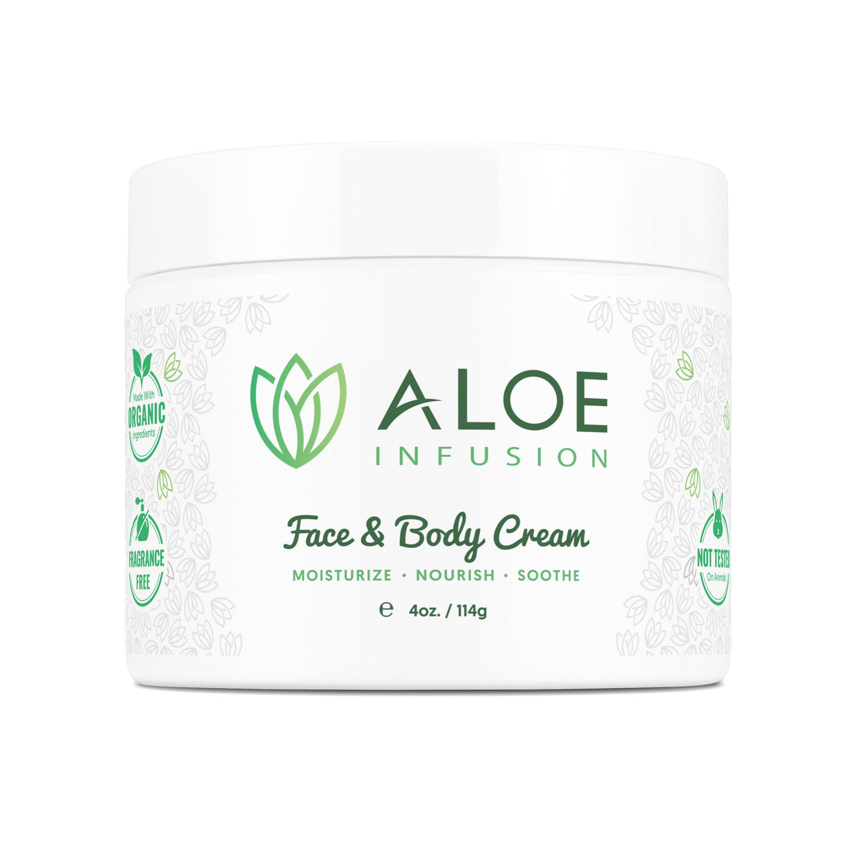 Aloe Infusion bottle of Aloe Vera Face & Body Cream for fast hydration