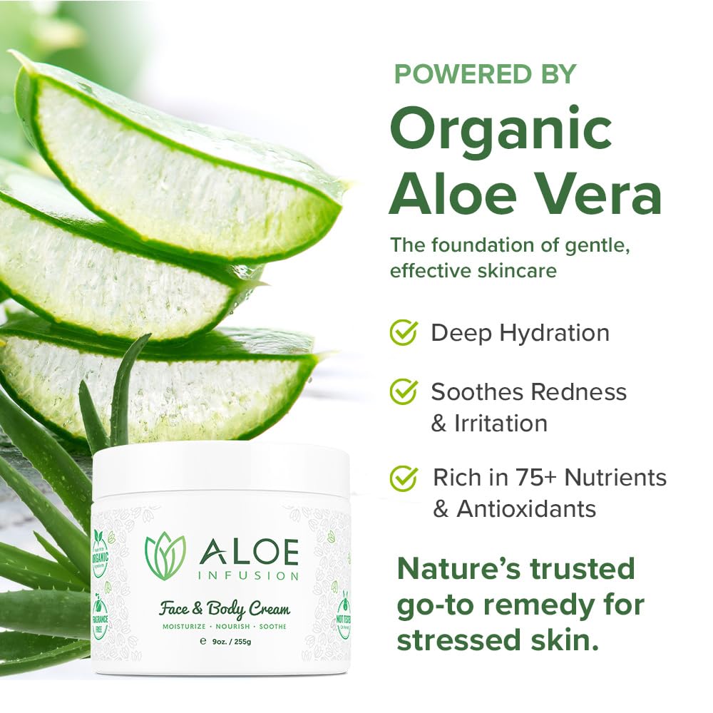 Close-up of green tea infusion detail in Aloe Infusion cream