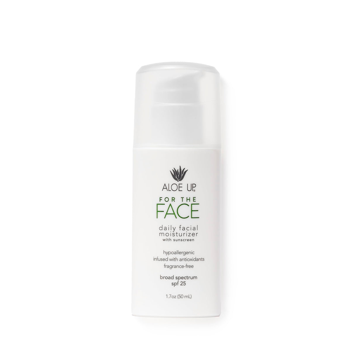 Aloe Up SPF 25 daily moisturizer bottle displayed for everyday sun protection and hydration