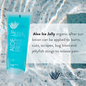 ALOE UP Cooling after-sun gel for sun-exposed skin.