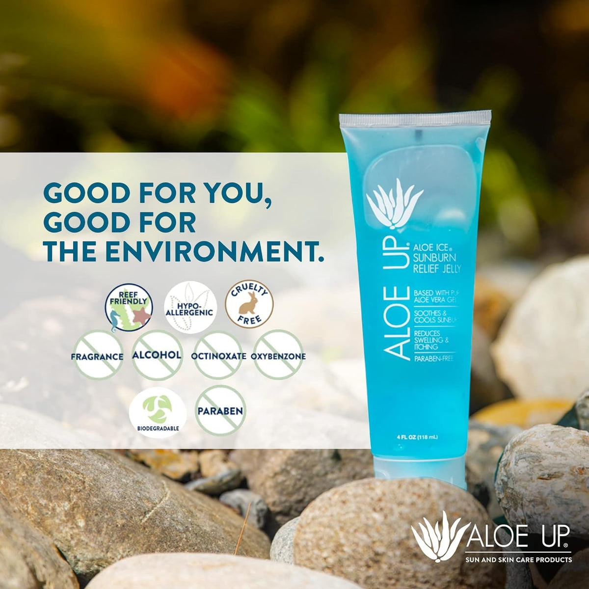 ALOE UP Gentle, non-greasy texture leaves skin refreshed.