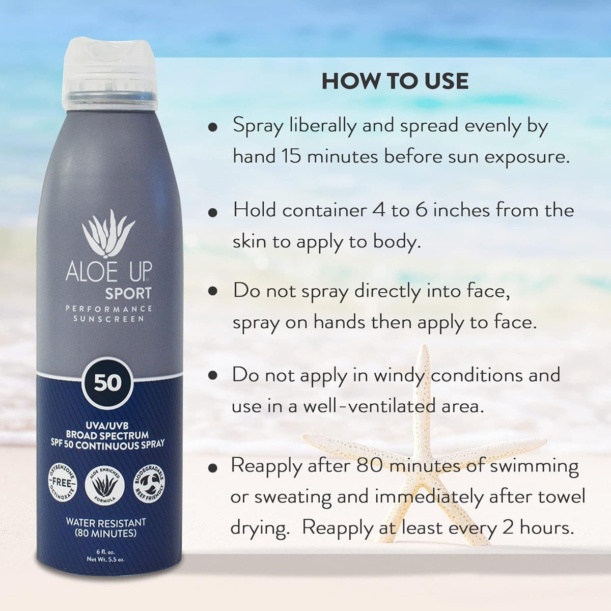 Aloe Up aloe vera gel-based formula providing skin hydration while protecting from sun
