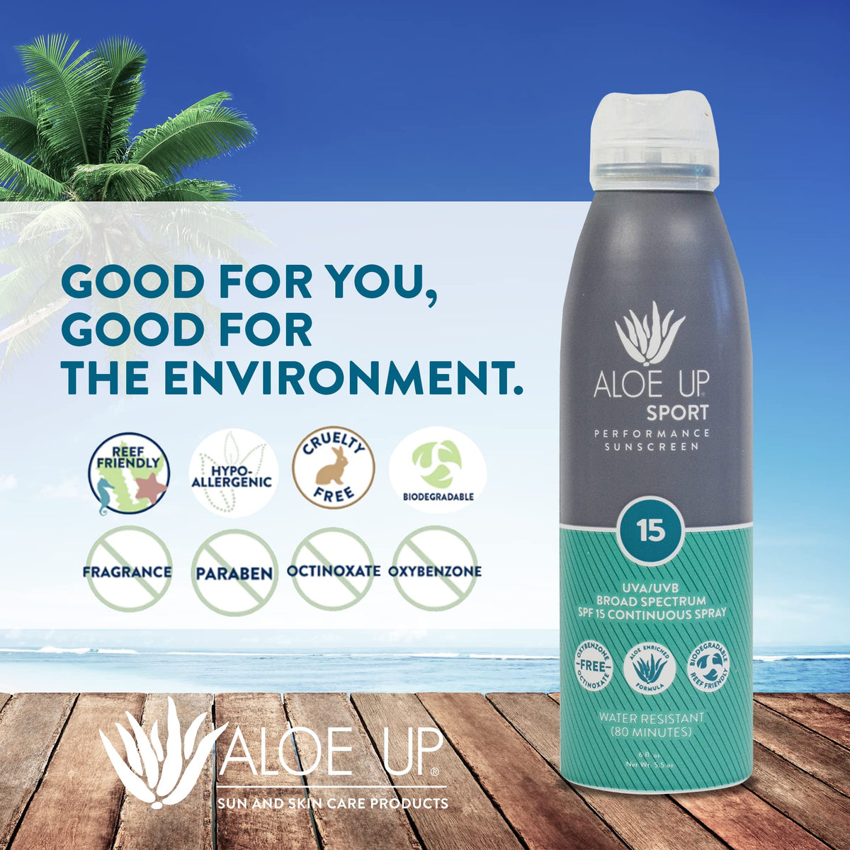 Aloe Up Sport Spray cruelty-free and reef-friendly across outdoor routines.