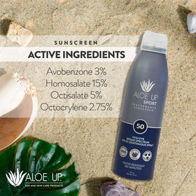 ALOE UP Sport Spray Sunscreen water resistance up to 80 minutes
