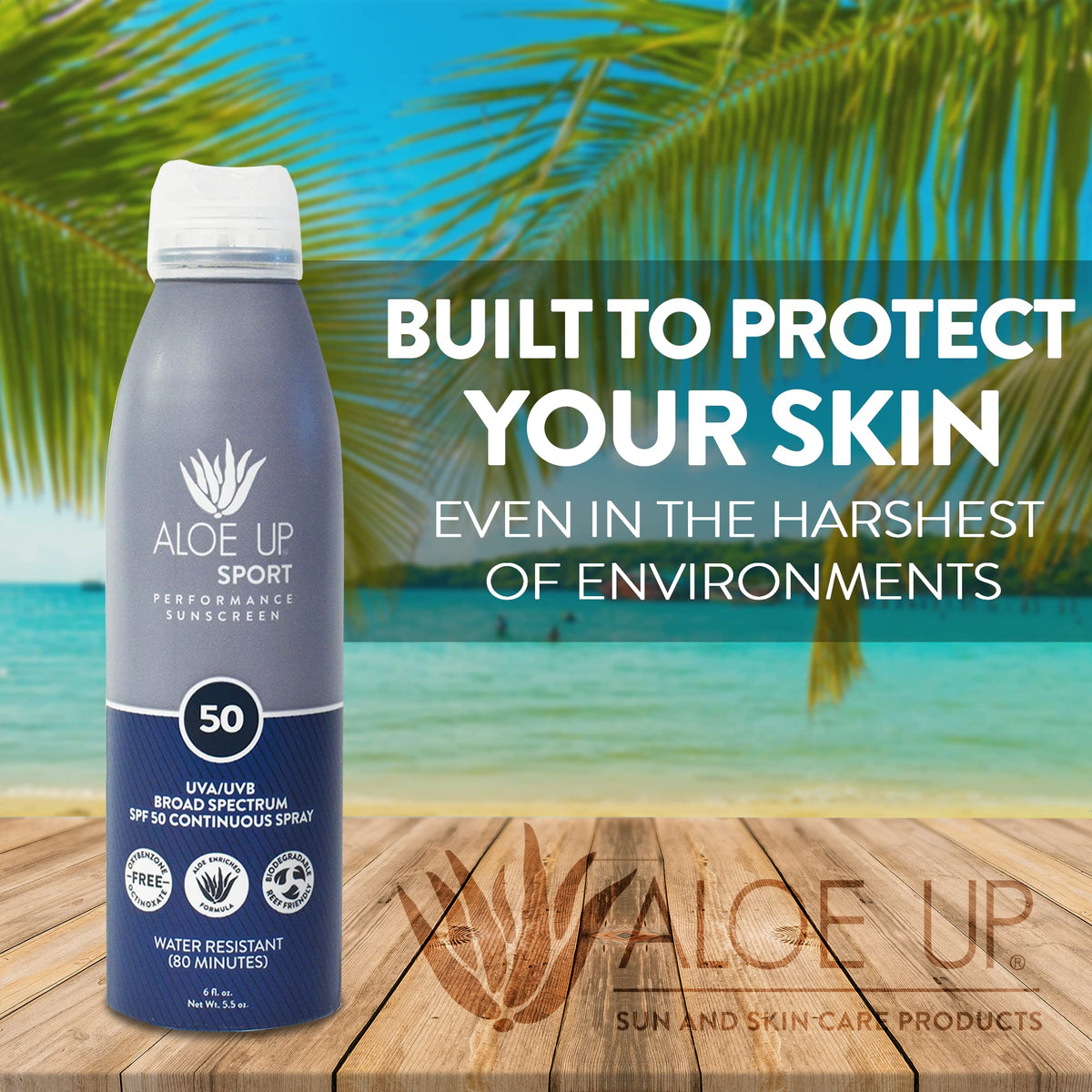 ALOE UP Sport Spray Sunscreen with 35% aloe vera for hydration