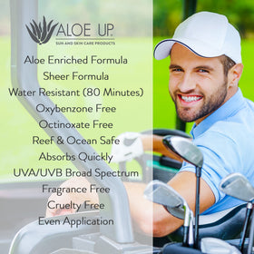 ALOE UP Sport Spray Sunscreen suitable for face and body use