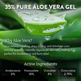 ALOE UP Sport Spray Sunscreen leaving no greasy residue on skin