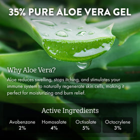 ALOE UP sport sunscreen absorbs quickly with a non-greasy feel on skin