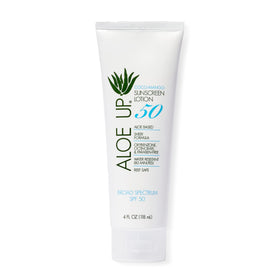 Aloe Up White Collection SPF 50 bottle front for daily protection.