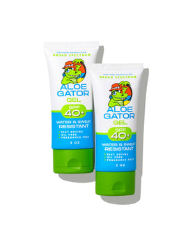 Aloe Gator Gel Sunscreen absorbs quickly with non-greasy feel.