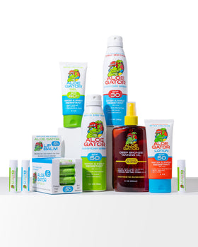 Aloe Gator Gel Sunscreen fragrance-free formula for sensitive skin.