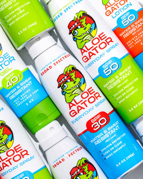 Aloe Gator Gel Sunscreen with aloe-infused hydration.