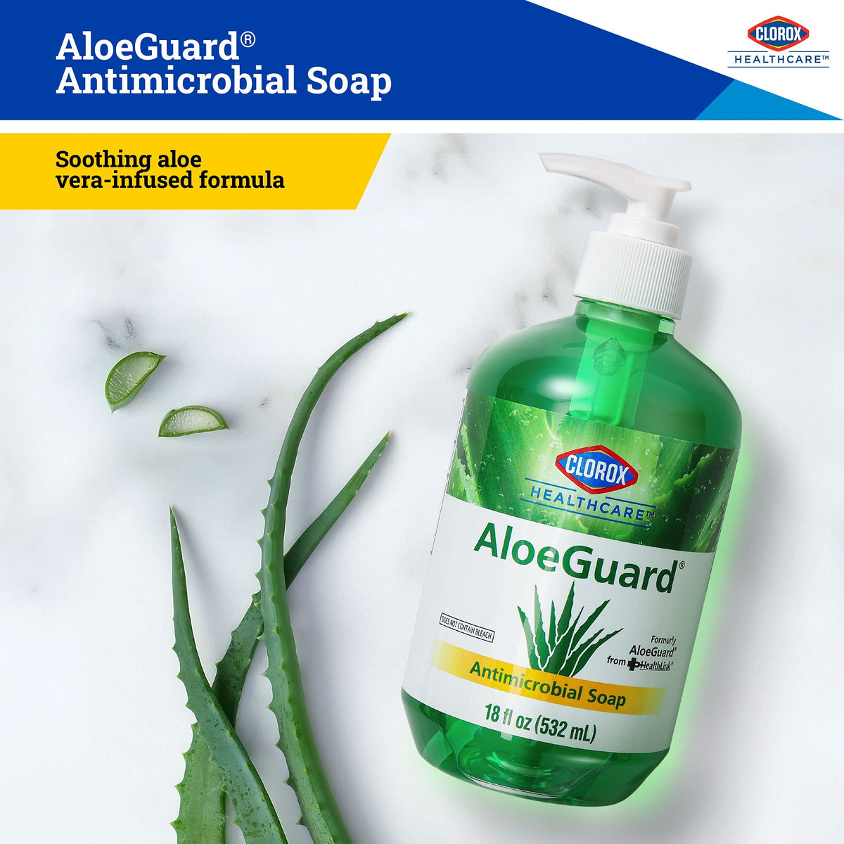 AloeGuard moisturizing formula swatch suggesting soft skin after use.