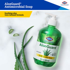 AloeGuard moisturizing formula swatch suggesting soft skin after use.
