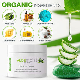 Aloemoist Aloe Vera Cream swirl demonstrates quick absorption and smooth finish.