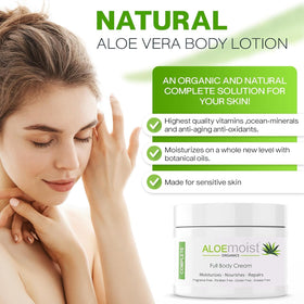 Aloemoist non-greasy absorption shown on arm for everyday care.