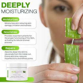 Aloemoist silky texture applied to hand highlights non-greasy hydration.
