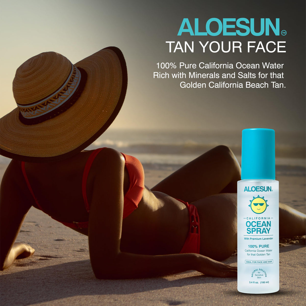 ALOESUN Ocean Spray hair exfoliant demonstrates mineral-rich formula for scalp exfoliation and healthier hair.