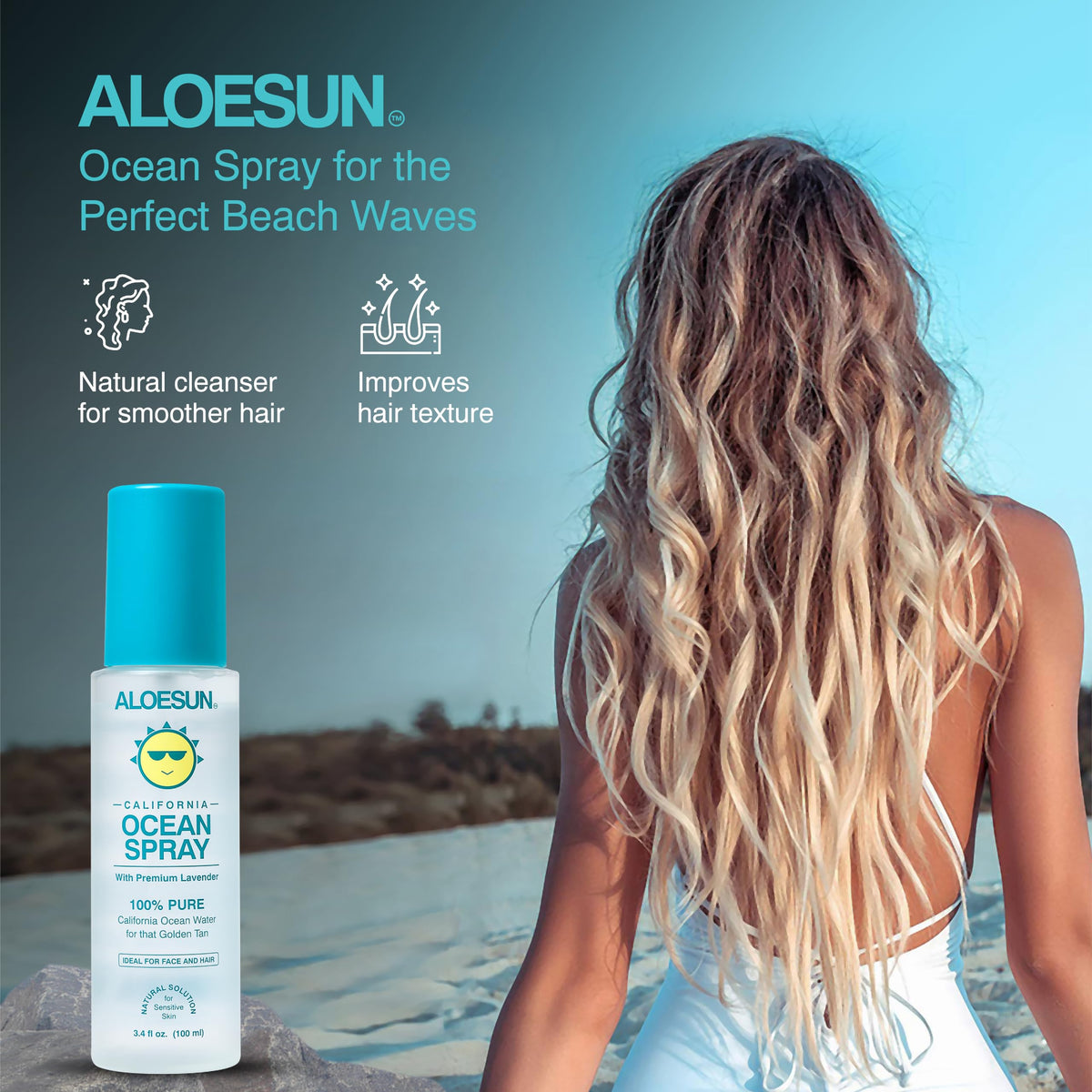 ALOESUN Ocean Spray skin-softening spray conveys gentler exfoliation and refreshed feel.