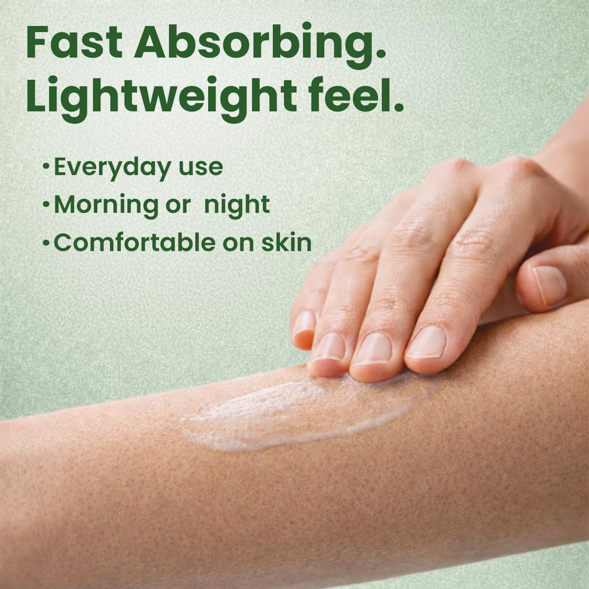 AloeTallow application on skin shows quick, non-greasy absorption.