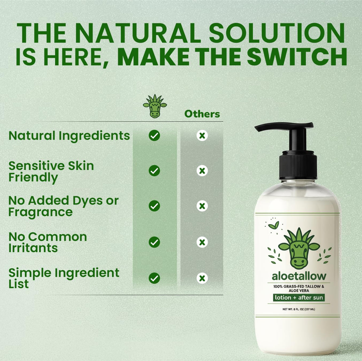 AloeTallow fragrance-free formula designed for sensitive skin.