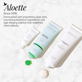 Aloette product packaging and 2 oz size for at-home facial care.