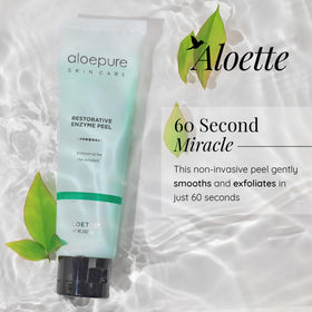 Aloette Aloe vera infused formula visible on skin for soothing, nourishing care.
