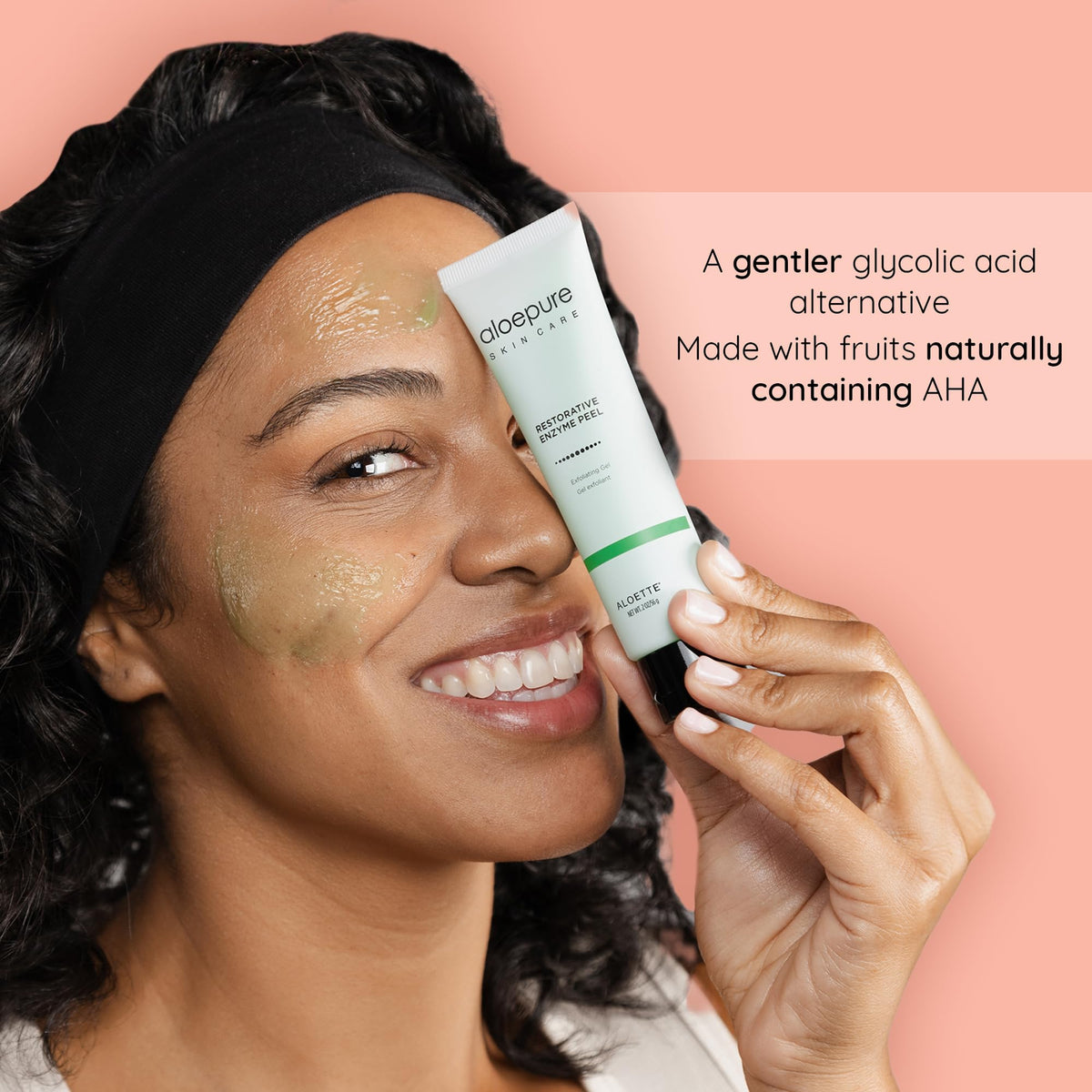 Aloette face peel gel with grapefruit and pineapple extracts helping exfoliation.