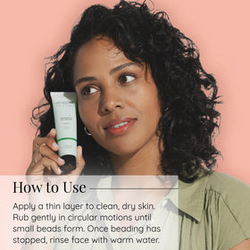Aloette deep-cleanse action depicted with clean, hydrated skin after use.