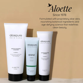 Aloette Gentle Foaming Cleanser back label highlights farm-to-jar philosophy