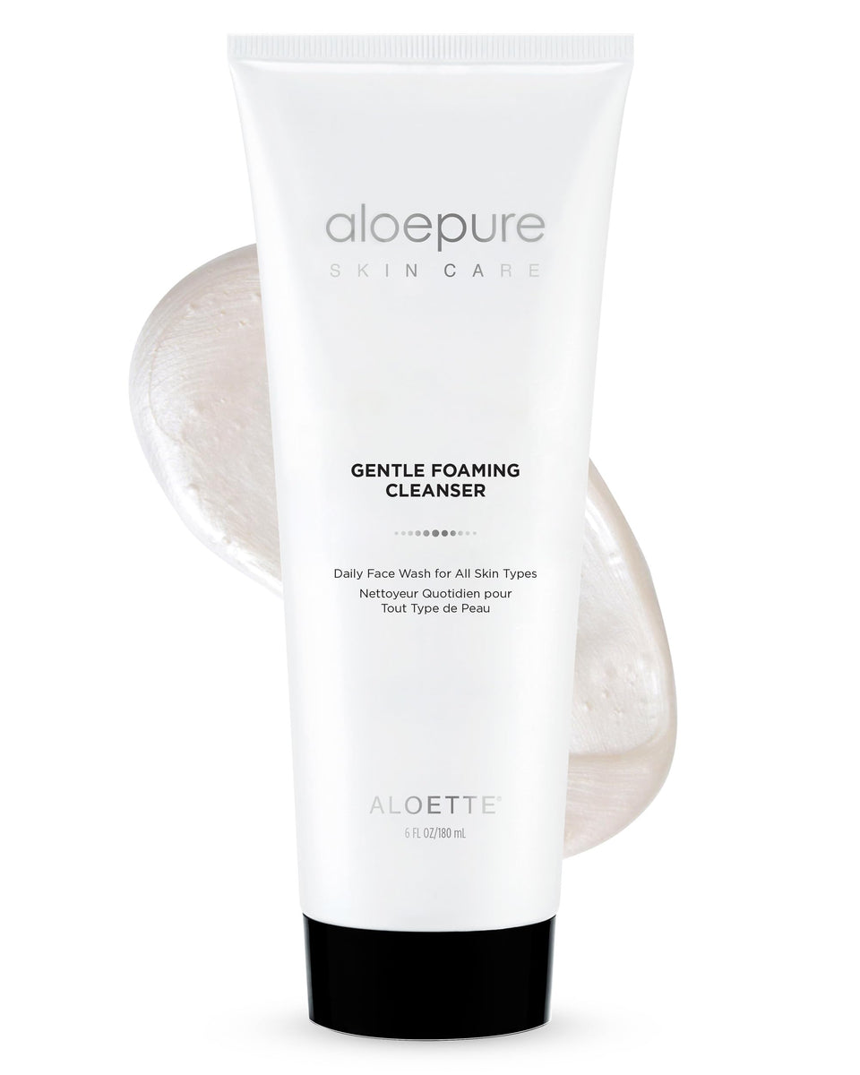 Aloette Gentle Foaming Cleanser bottle front for all skin types