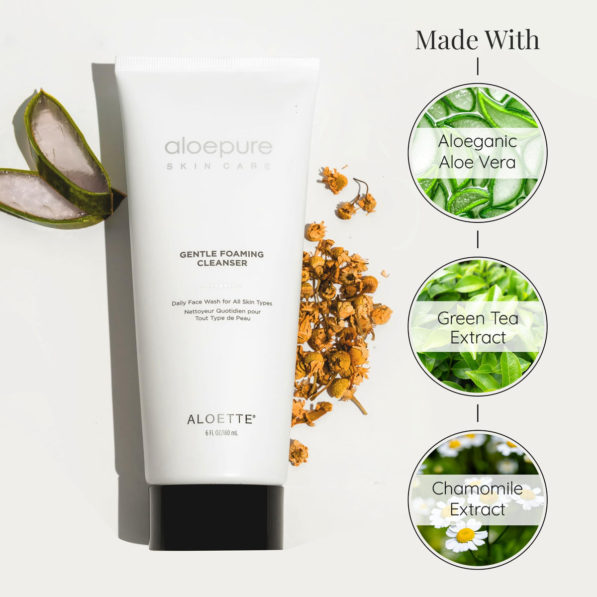 Aloette Gentle Foaming Cleanser foamy lather ready to cleanse