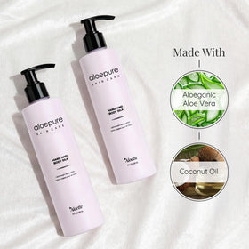 Aloette Hand and Body Silk Lotion application on arm shows quick absorption and comfort.