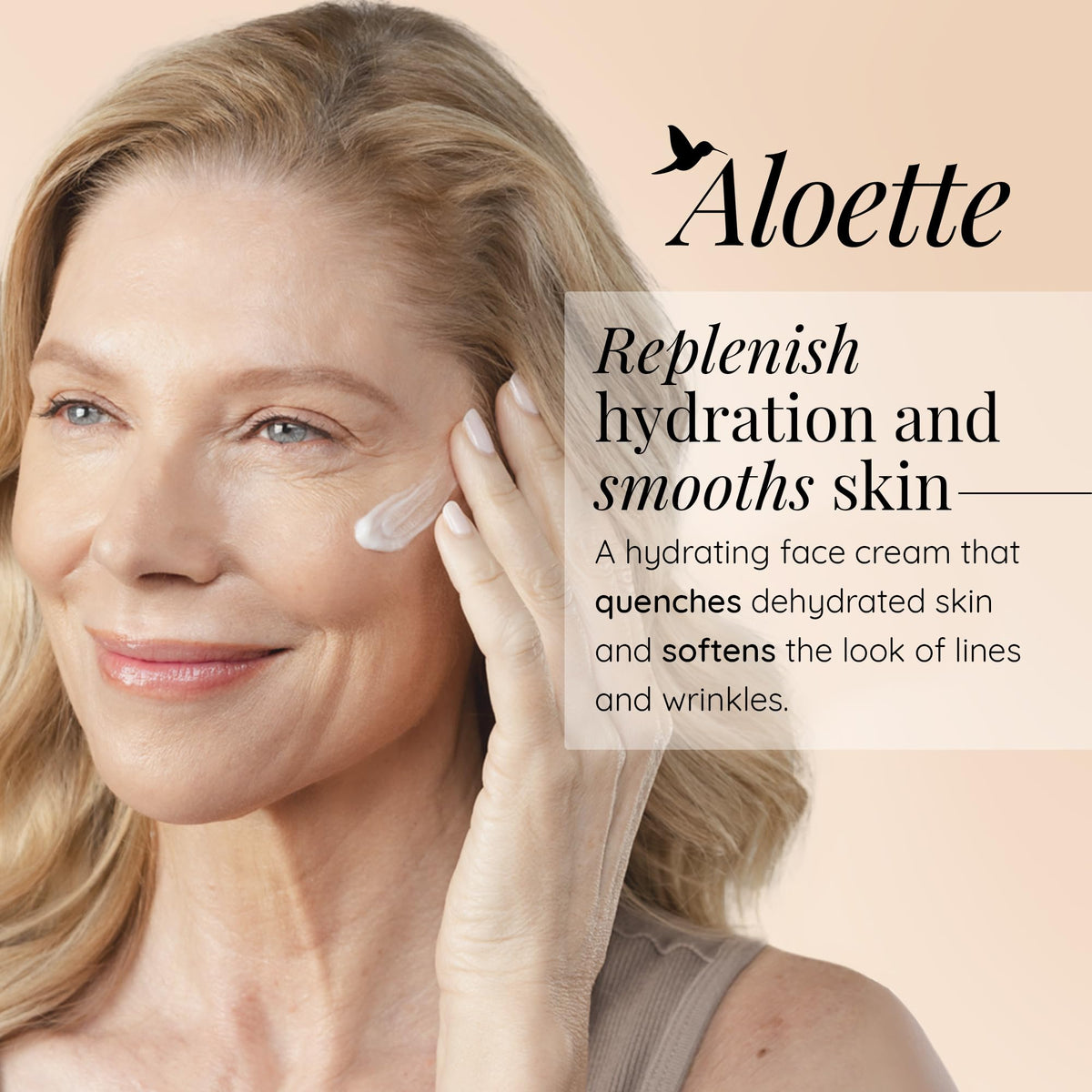 Aloette Maximum Moisture Anti-Aging Face Cream jar close-up reveals rich, creamy texture.