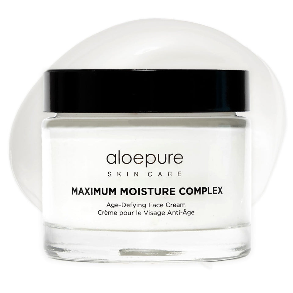 Aloette Maximum Moisture Anti-Aging Face Cream packaging showcases premium hydration.