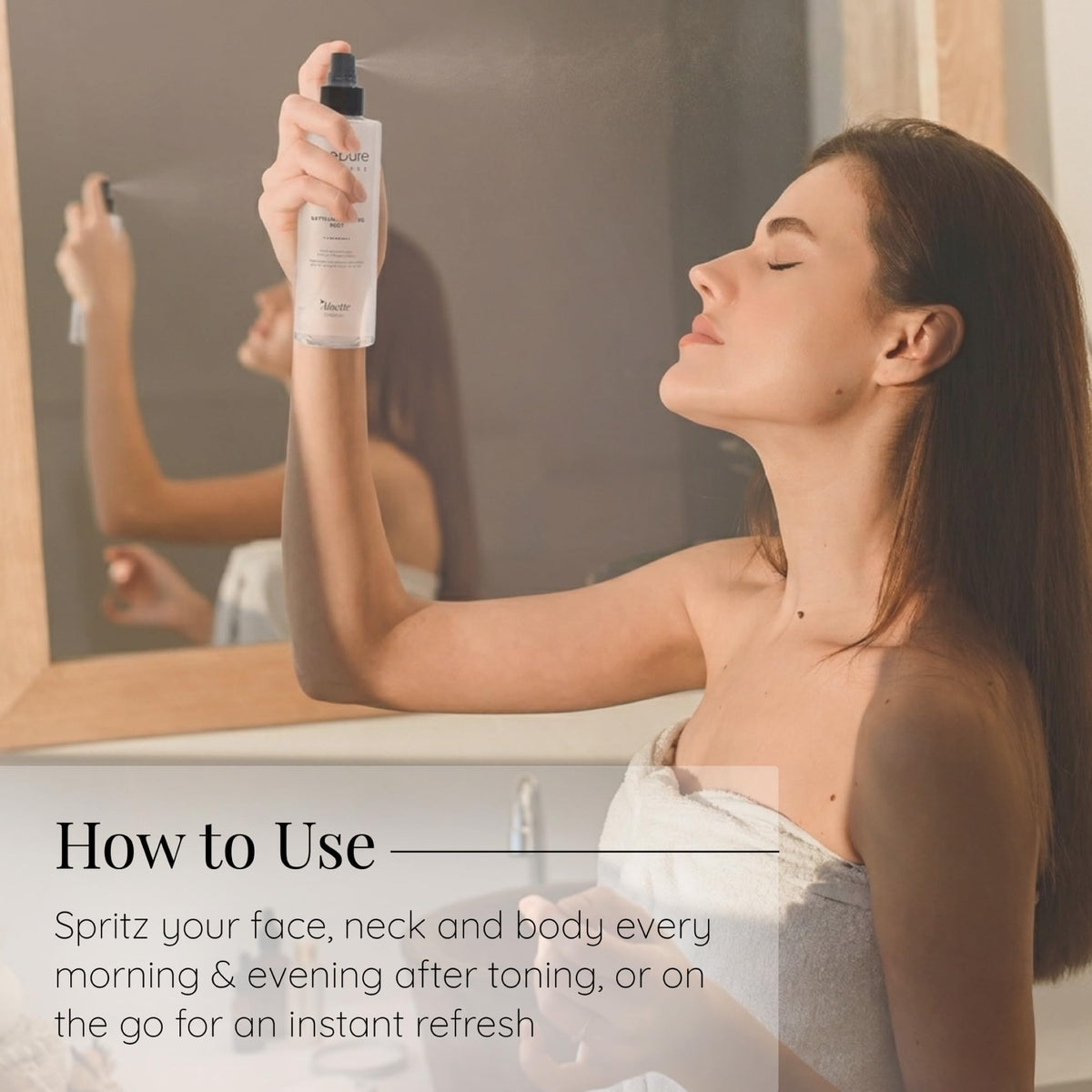 Aloette mist with silk amino acids for smooth, hydrated skin