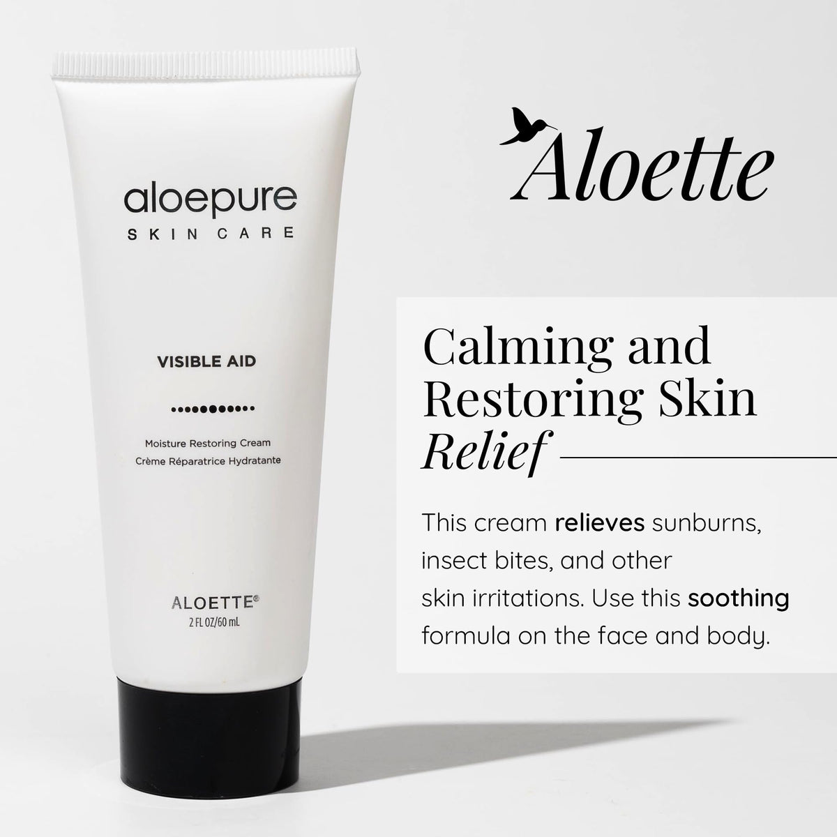 Aloette Visible Aid aloe vera leaves close-up, natural hydration.