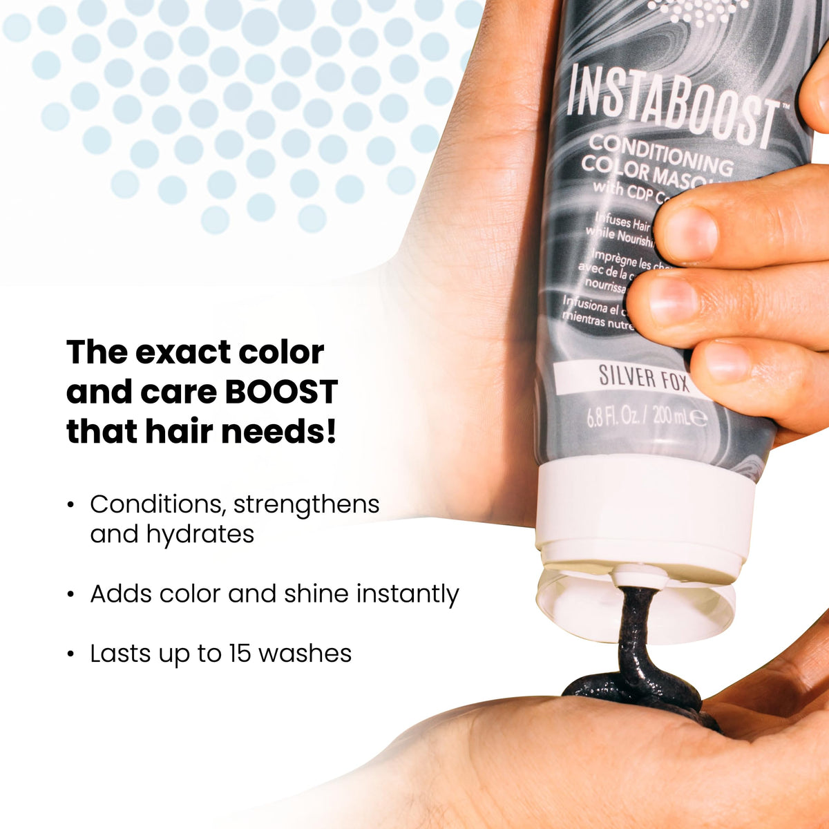 ALOXXI InstaBoost Copper Cabana color deposit visible on strands for vivid vibrancy