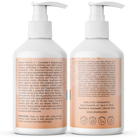 Alozera moisturizer applied to body with visible hydration.