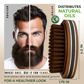Alpha Organics brush with stainless steel accents for a refined grooming tool.