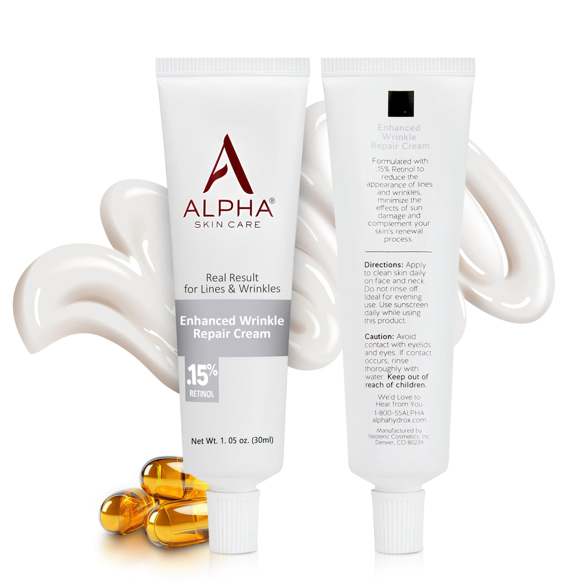 Packaging and product visuals emphasize anti-aging formula for all skin types.