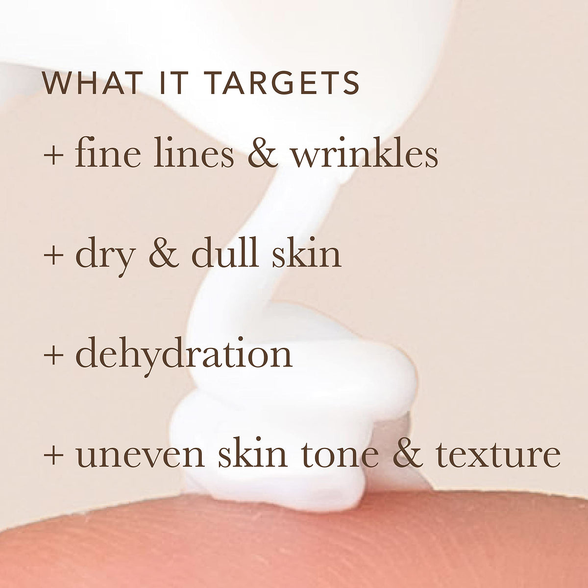 Moisturizer shown on calm skin promoting hydration and a healthy glow.
